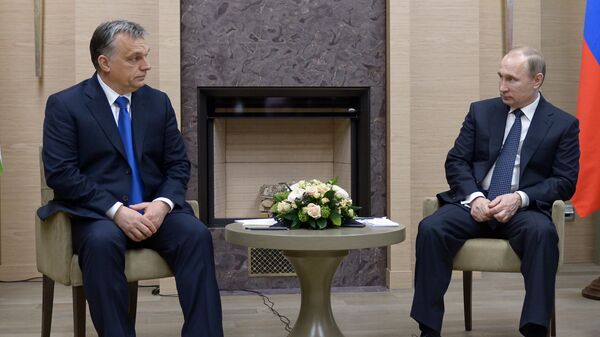 الرئيس الروسي فلاديمير بوتين ورئيس وزراء هنغاريا فيكتور أوربان - سبوتنيك عربي