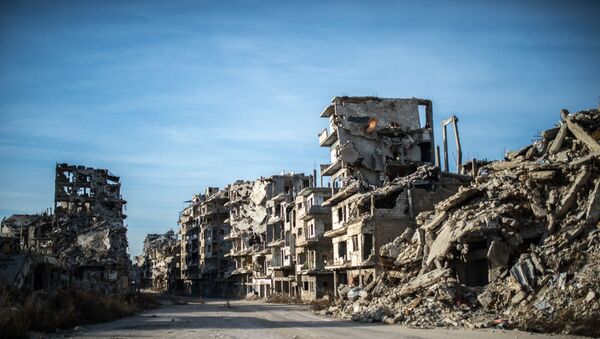 ركام المنازل في المدينة القديمة حمص، سوريا - سبوتنيك عربي