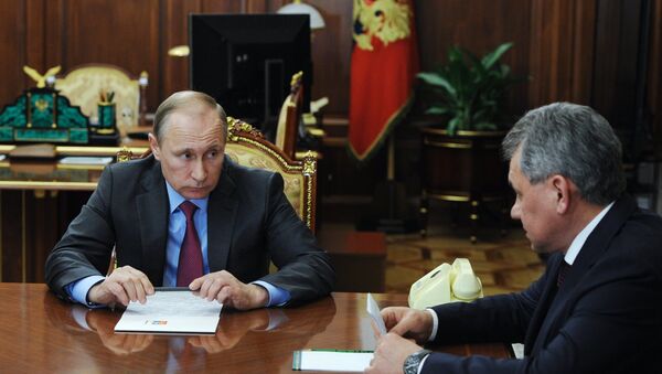 الرئيس الروسي فلاديمير بوتين يجتمع مع وزير الدفاع سيرغى شويغو - سبوتنيك عربي