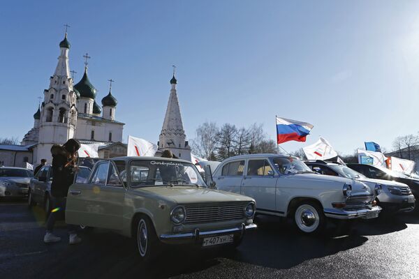 الاحتفال بإعادة توحيد شبه جزيرة القرم مع روسيا  في ياروسلاف - سبوتنيك عربي