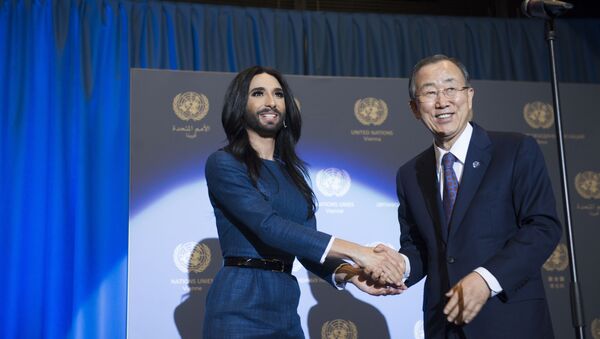 بان كي مون يستقبل كونتشيتا يورست في الأمم المتحدة - سبوتنيك عربي