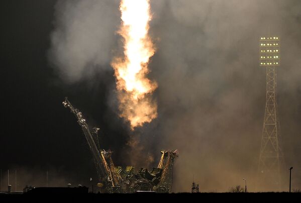 إطلاق صاروخ سويوز من القاعدة بايكانور. - سبوتنيك عربي
