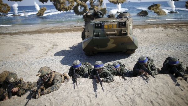 مشاة البحرية الأمريكية والكورية الجنوبية خلال تدريب مشترك - سبوتنيك عربي