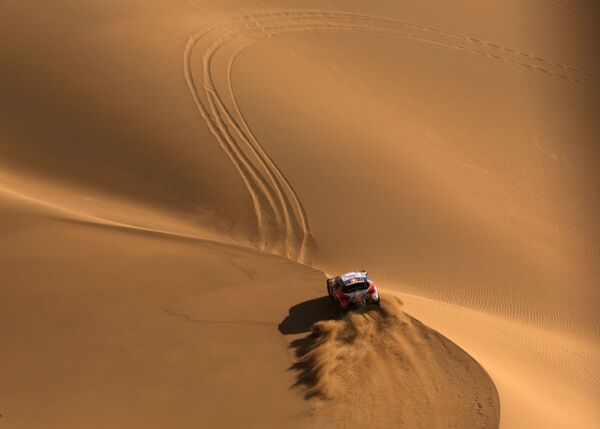 المرحلة التاسعة لسباق السيارات في صحراء غوبي، 18 يوليو/ تموز 2016 - سبوتنيك عربي