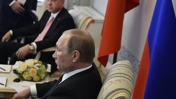 لقاء الرئيس الروسي فلاديمير بوتين والرئيس التركي رجب طيب أردوغان - سبوتنيك عربي