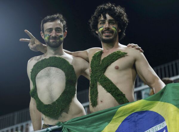 أولمبياد ريو 2016 - مشجعان برازيليان لفريق الهوكي (الصيفي) للرجال،7 أغسطس/ آب 2016 - سبوتنيك عربي