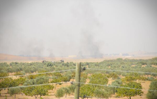 الدبابات التركية عبرت الحدود مع سوريا باتجاه مدينة جرابلس في إطار عملية درع الفرات لمحاربة تنظيم داعش - سبوتنيك عربي