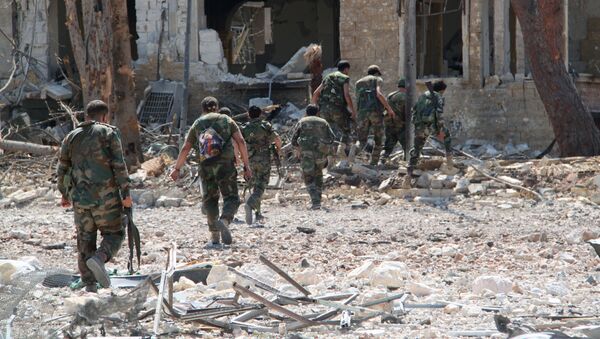 الجيش العربي السوري في المواقع المحررة في مدبنة حلب بعدأن كانت تحت سيطرة الإرهابيين - سبوتنيك عربي