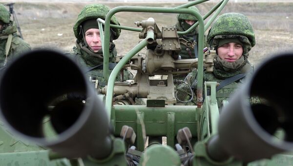 وحدة المدفعية المضادة للطائرات في مناورات الدفاع الجوي الروسية في إطار عملية تفتيش شاملة - سبوتنيك عربي