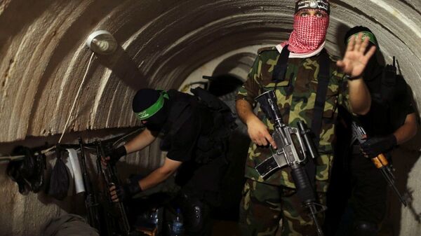 فصائل المقاومة الفلسطينية داخل الأنفاق بقطاع غزّة - سبوتنيك عربي