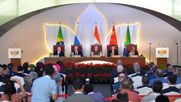 الرئيس الروسي فلاديمير بوتين ورؤساء قمة بريكس في الهند - سبوتنيك عربي