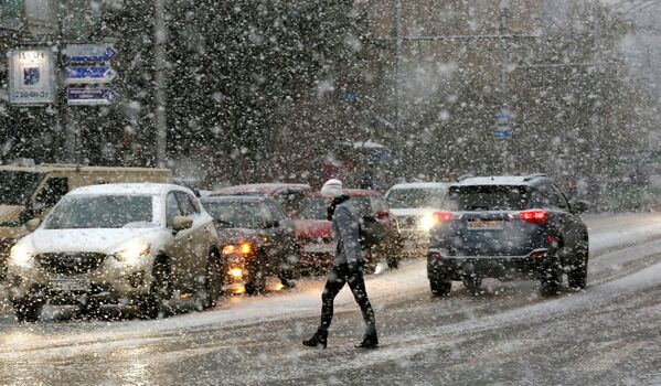 سقوط الثلج فى روسيا - سبوتنيك عربي