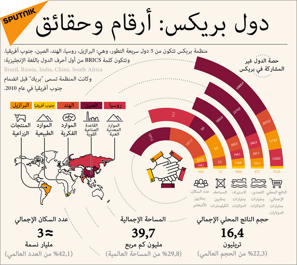 دول بريكس: أرقام وحقائق - سبوتنيك عربي
