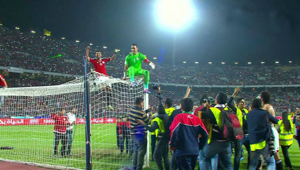 لاعبي المنتخب المصري يحتفلون بالفوز على غانا - سبوتنيك عربي