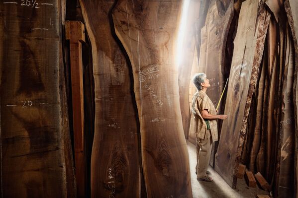 ميرا نكاشيما، تعمل في نجارة الخشب، بنسيلفانيا، الولايات المتحدة - سبوتنيك عربي
