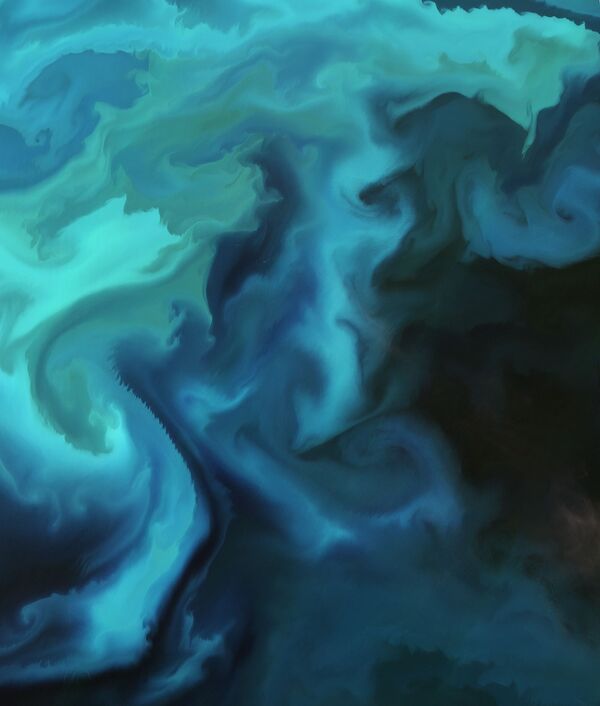 صورة للعوالق البحرية في بحر بارنتس، من قبل القمر الصناعي Sentinel-2A التابع لوكالة الفضاء الأوروبية - سبوتنيك عربي