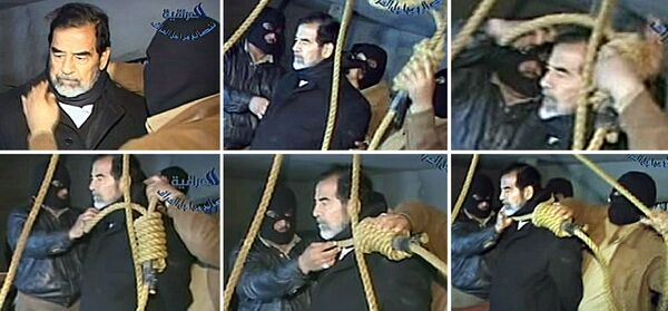 الرئيس العراقي السابق صدام حسين قبيل الاعدام، 30 ديسمبر/ كانون الأول 2006 الرئيس العراقي السابق صدام حسين قبيل الاعدام، 30 ديسمبر/ كانون الأول 2006 - سبوتنيك عربي