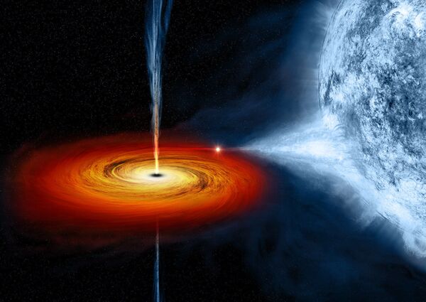 رسم توضيحي لفنان للثقب الأسود اسمه Cygnus X-1 - سبوتنيك عربي