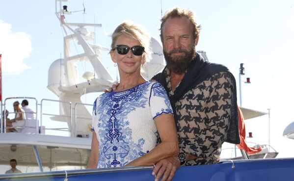 المغني البريطاني ستينغ (Sting) وزوجته ترودي ستايلر - سبوتنيك عربي