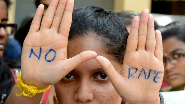 Indian students of Saint Joseph Degree college participate in an anti-rape protest in Hyderabad on September 13, 2013 - سبوتنيك عربي