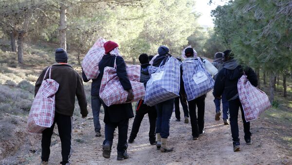 مهاجرون أفارقة على الحدود المغربية الإسبانية - سبوتنيك عربي