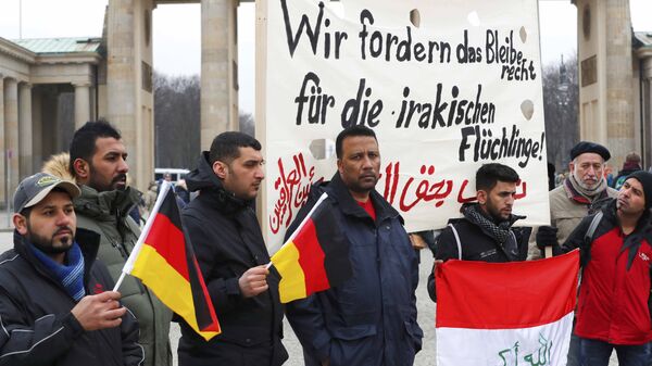 مظاهرة ضد ترحيل اللاجئين من ألمانيا - سبوتنيك عربي