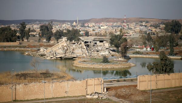 قصر صدام بعد تدميره في معركة مع داعش بالموصل - سبوتنيك عربي