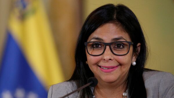 Venezuela's Foreign Minister Delcy Rodriguez talks to the media during a news conference in Caracas, Venezuela February 15, 2017. REUTERS/Marco Bello - سبوتنيك عربي