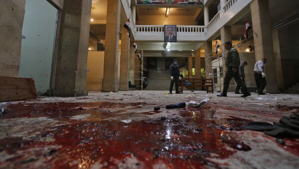 انفجار بمبنى القصر العدلي في منطقة سوق الحميدية بدمشق - سبوتنيك عربي