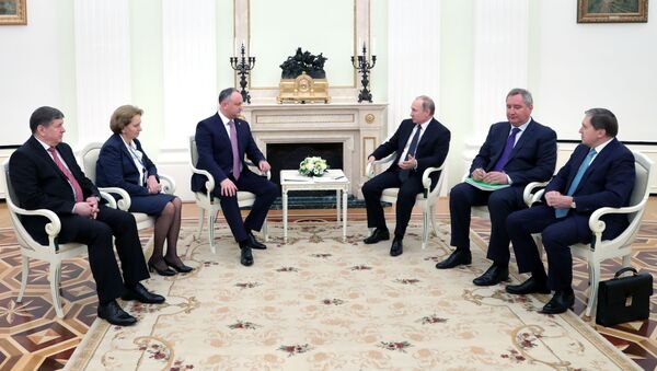 لقاء الرئيسين الروسي فلاديمير بوتين والمولدافي إيغور دودون - سبوتنيك عربي