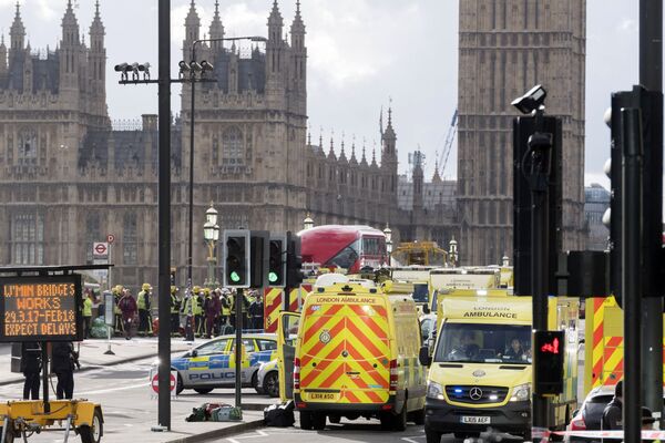 هجوم إرهابي وسط العاصمة البريطانية لندن، إنجلترا 22 مارس/ آذار 2017 - سبوتنيك عربي