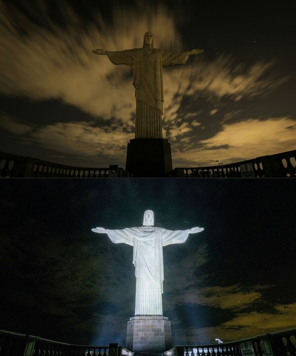 ساعة الأرض-2017 - تمثال المسيح المخلص في البرازيل - سبوتنيك عربي