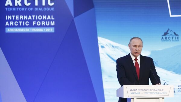 بوتين خلال منتدى القطب الشمالي الدولي - سبوتنيك عربي