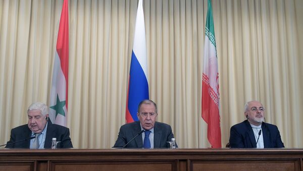 مؤتمر صحفي لوزراء خارجية روسيا وسوريا وإيران في موسكو - سبوتنيك عربي