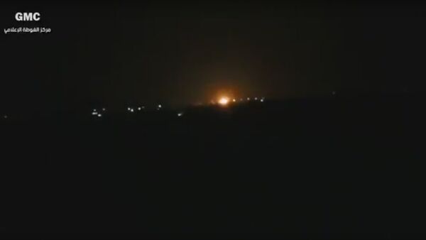 الحريق بالقربة من مطار دمشق - سبوتنيك عربي