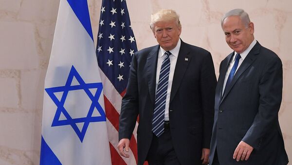 الرئيس الأمريكي دونالد ترابم ورئيس الوزراء الإسرائيلي بنيامين نتنياهو في القدس، 23 مايو/ آيار 2017 - سبوتنيك عربي