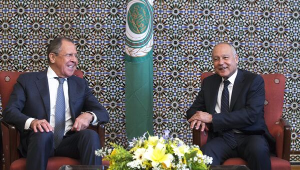 وزير الخارجية الروسي سيرغي لافروف يلتقي مع الأمين العام لجامعة الدول العربية، أحمد أبو الغيط - سبوتنيك عربي