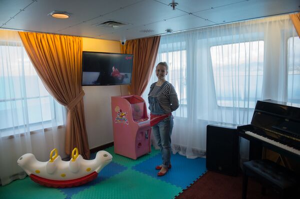 غرفة ألعاب للأطفال على متن سفينة كنياز فلاديمير (الأمير فلاديمير) في ميناء سوتشي، روسيا - سبوتنيك عربي