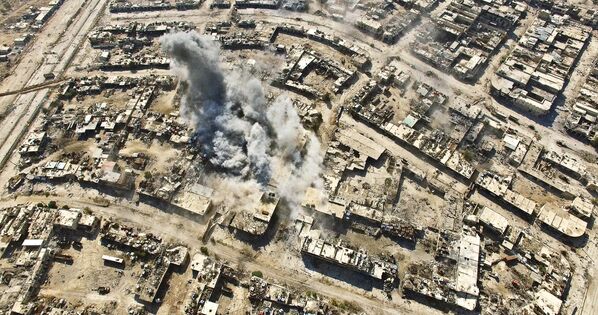 قصف الإرهابيين في حي راموس في الجنوب الغربي من حلب السورية - سبوتنيك عربي