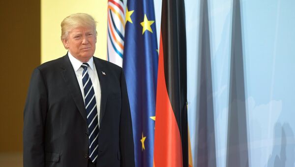 قمة مجموعة العشرين في هامبورغ، ألمانيا - الرئيس الأمريكي دونالد ترامب، 7 يوليو/ تموز 2017 - سبوتنيك عربي