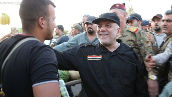 رئيس الوزراء العراقي حيدر العبادي يزور الموصل بعد تحريرها، العراق 9 يوليو/ تموز 2017 - سبوتنيك عربي