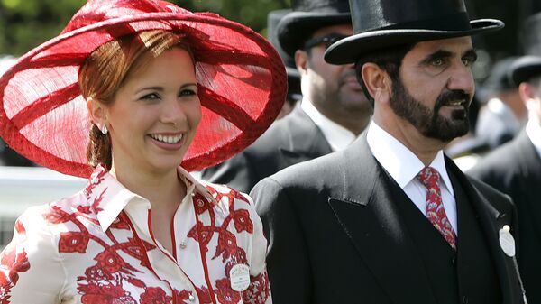 أمير دبي الشيخ محمد بن راشد آل مكتوم وزوجته الأميرة هيا بنت آل حسين في إنجلترا - سبوتنيك عربي