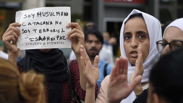 مظاهرة المسلمين في برشلونة - سبوتنيك عربي