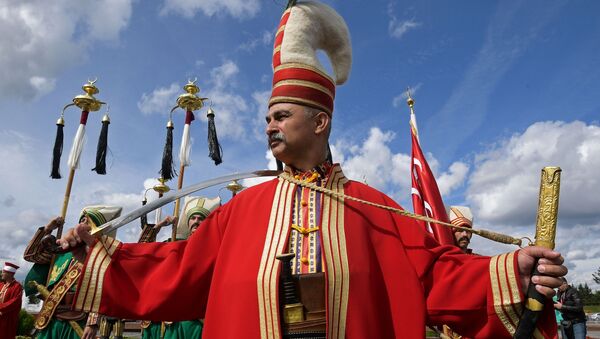 مهرجان سباسكايا باشنيا الدولي للموسيقى العسكرية على الساحة الحمراء في موسكو - فريق أوركيسترا من تركيا - سبوتنيك عربي