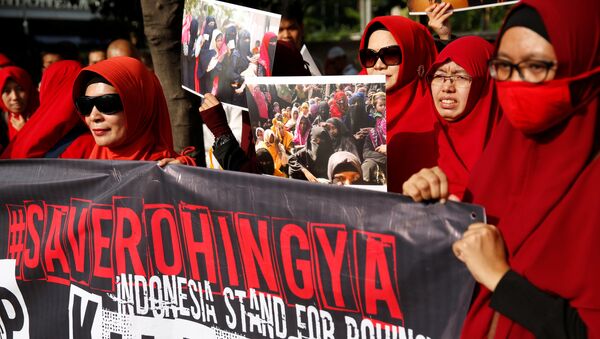 متظاهرون من إندونيسيا يقفون مع ضحايا ميانمار - سبوتنيك عربي