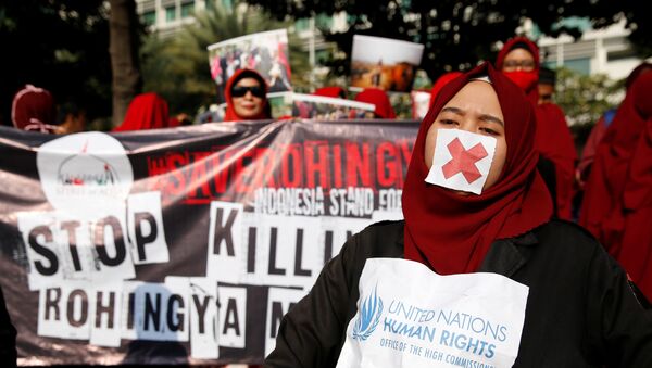 متظاهرون في إندونيسيا يقفون مع ضحايا ميانمار - سبوتنيك عربي
