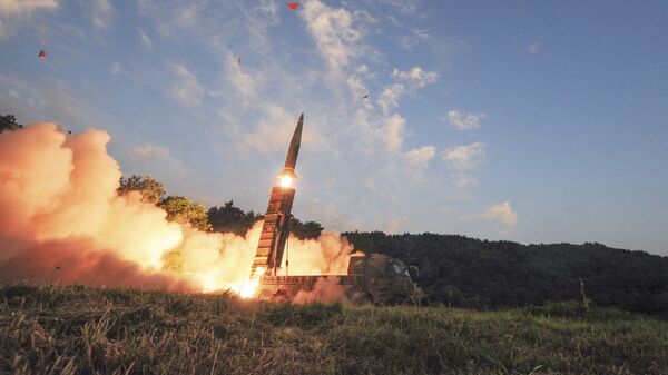 صورة أرشيفية... كوريا الجنوبية تطلق صاروخ باليستي Hyunmoo II، 4 سبتمبر/ أيلول 2017 - سبوتنيك عربي