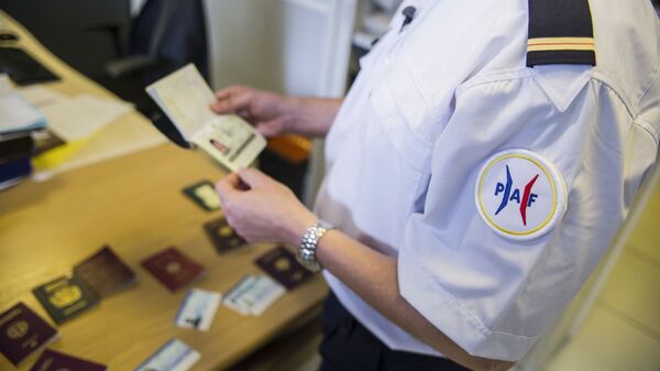 شرطي فرنسي يتفقد جوازات السفر المزورة - سبوتنيك عربي