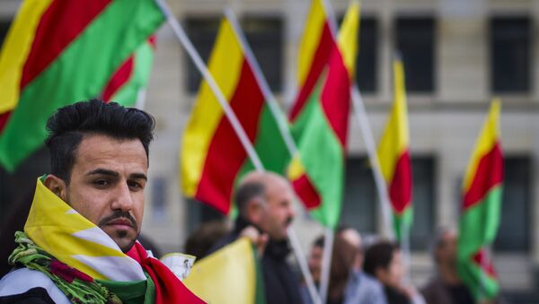 Supporters of the Kurdish group Popular Protection Unit (YPG)  in Berlin, file photo - سبوتنيك عربي
