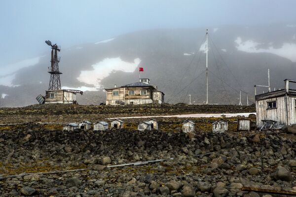 بيوت للكلاب في المحطة القطبية بخليج تيخايا، في أرخبيل أرض فرانس جوزيف في منطقة القطب الشمالي - سبوتنيك عربي